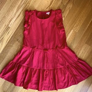 Girls red two tier dress